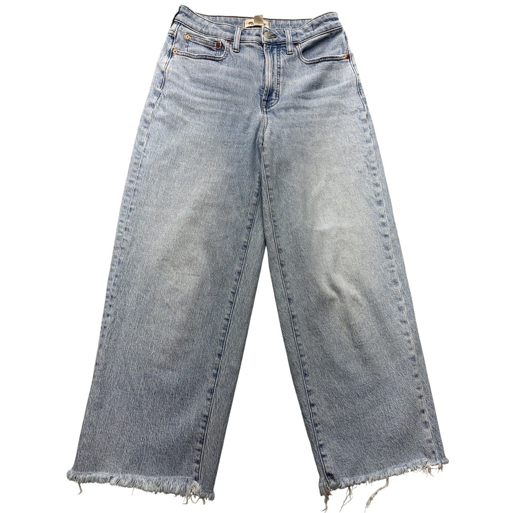 Madewell Curvy Perfect Vintage Wide Leg Crop Jeans Womens 27x24.5 Blue High Rise